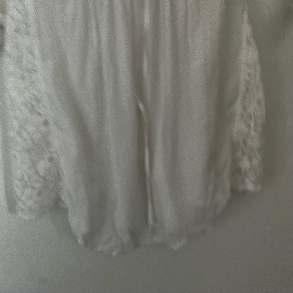Free People White Lace Tunic Top – Button Front Boho Chic Size XS - Picture 7 of 9